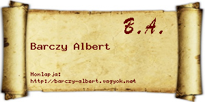 Barczy Albert névjegykártya